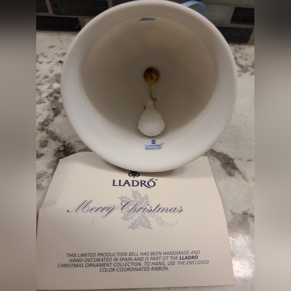 Lladro 1990 Porcelain Annual Christmas Bell Ornament - Picture 3 of 7